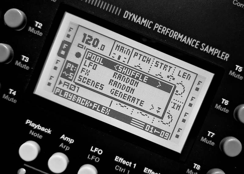 The octalab function menu on an Octatrack MKI
