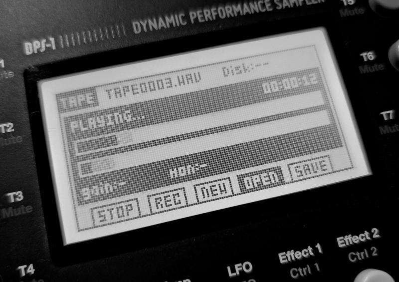 TAPE playing a recording back from the card on an Octatrack MKI