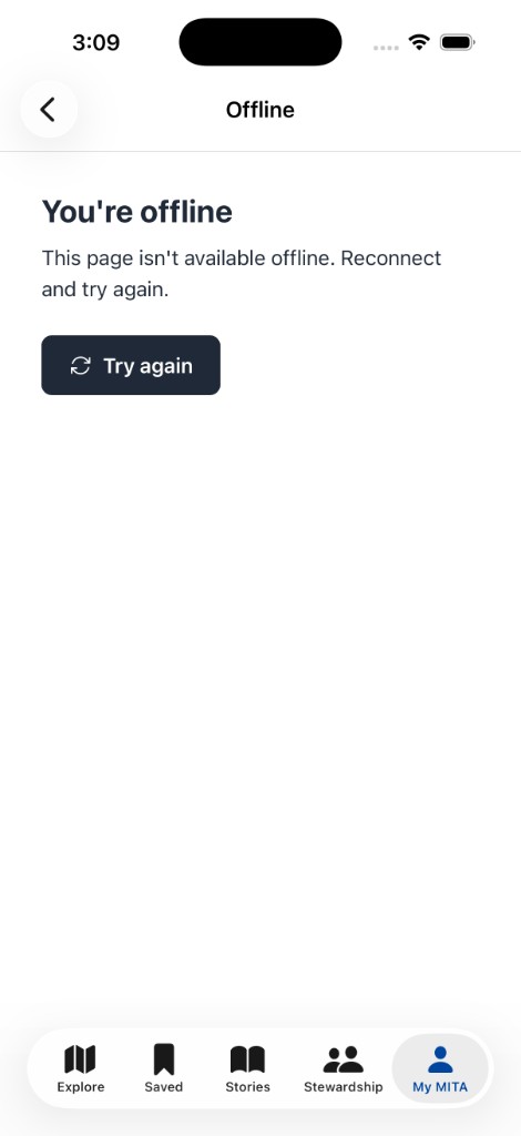 The offline fallback: You're offline. This page isn't available offline. Reconnect and try again.