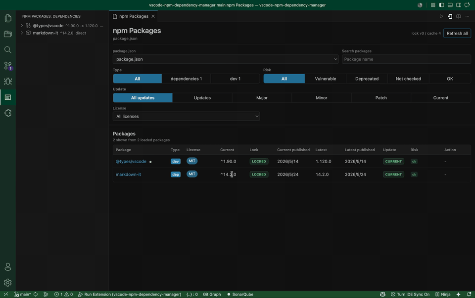 npm-dependency-manager demo
