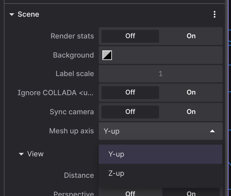 Mesh up axis setting