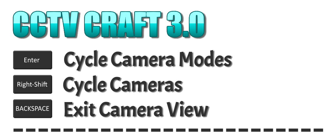 Camera Controls for CCTV Craft 3.0