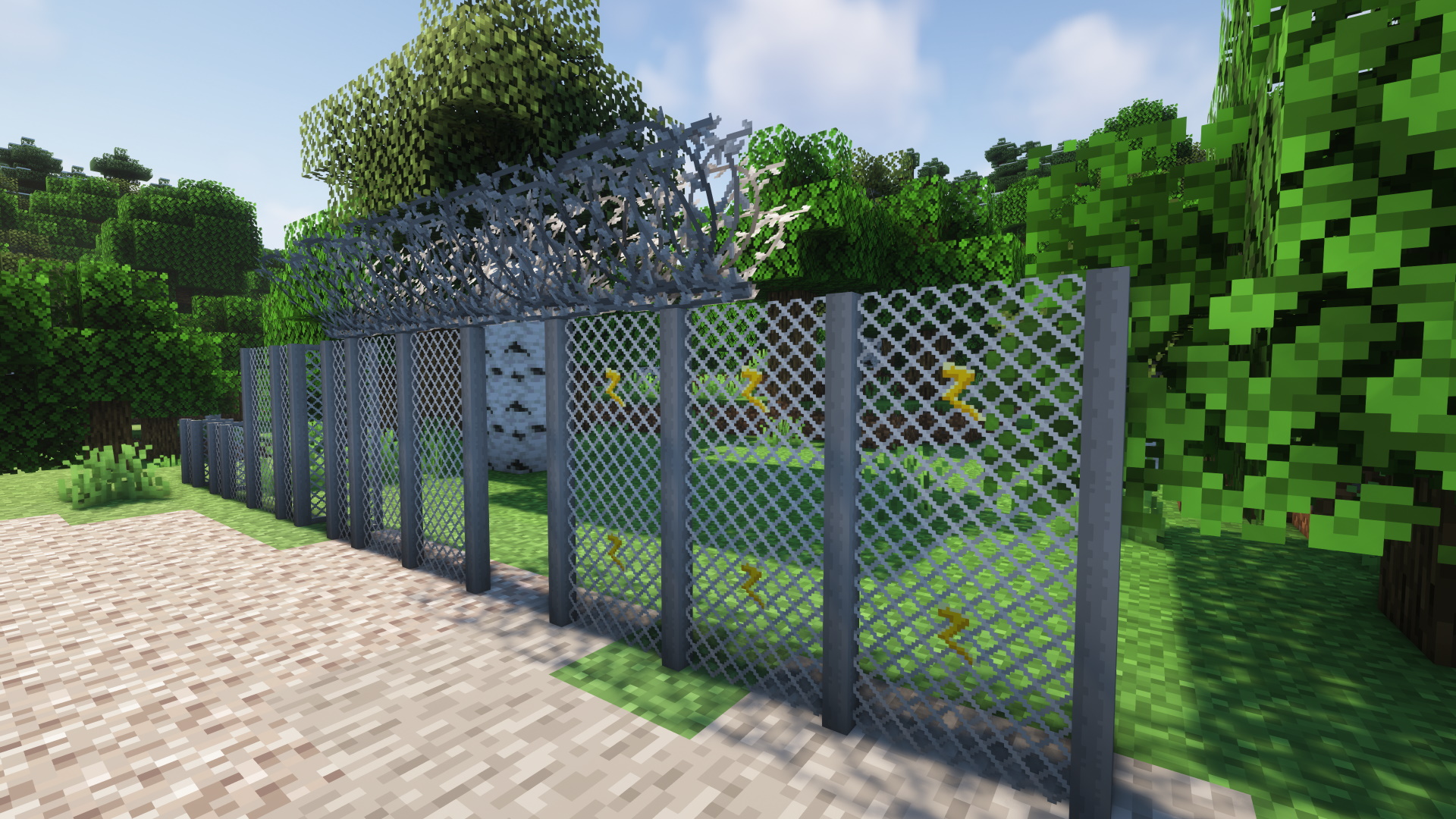 Chain fences, chain gates and barbed wire