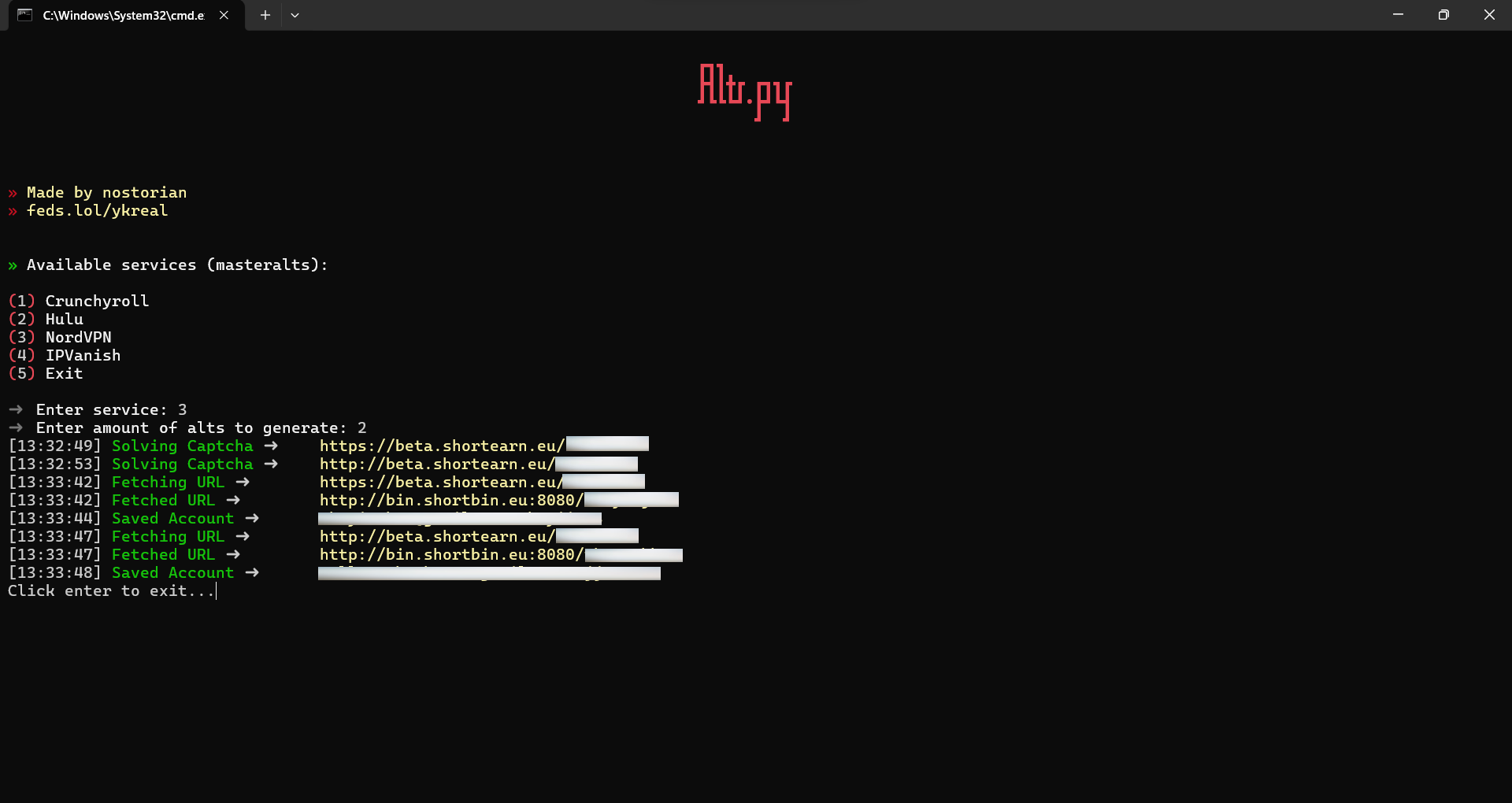 GitHub - nostorian/alts-py: An alt generator with inbuilt shortlink ...