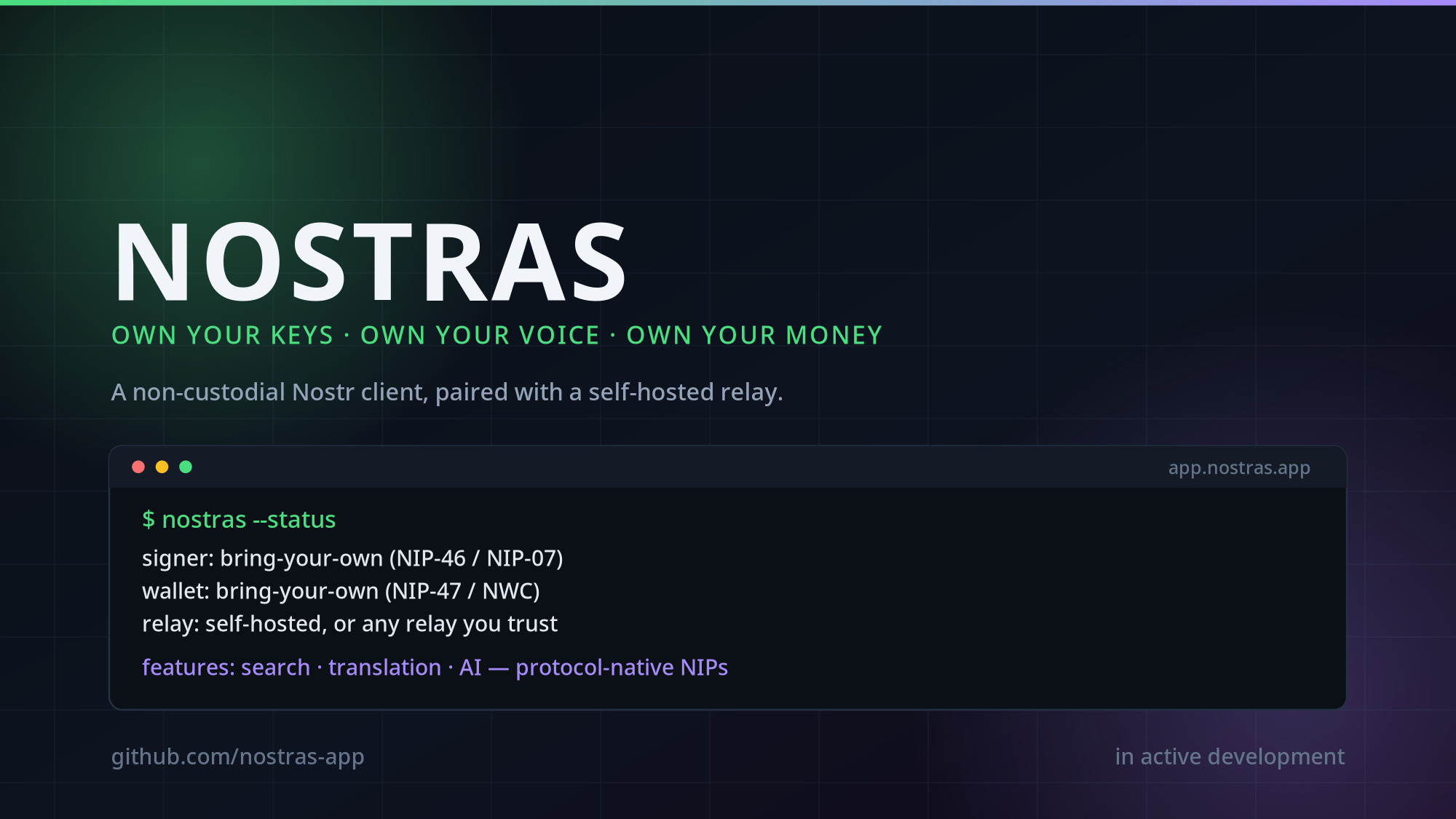 Own Your Keys, Own Your Voice, Own Your Money — Built in Three Days