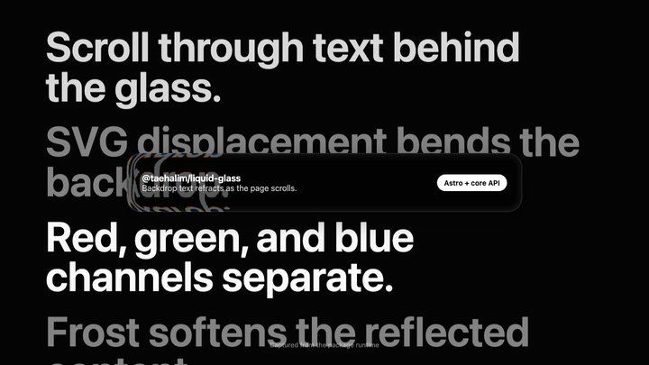 Liquid Glass scroll demo