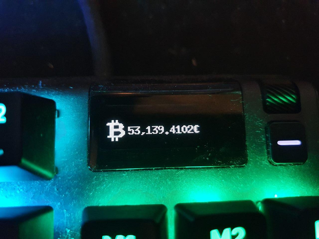 Bitcoin exchange in device OLED screen