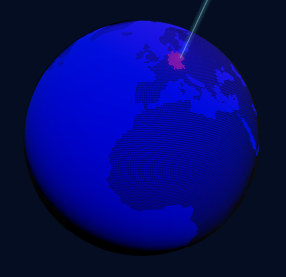 Screenshot: World Sphere Globe with a beam