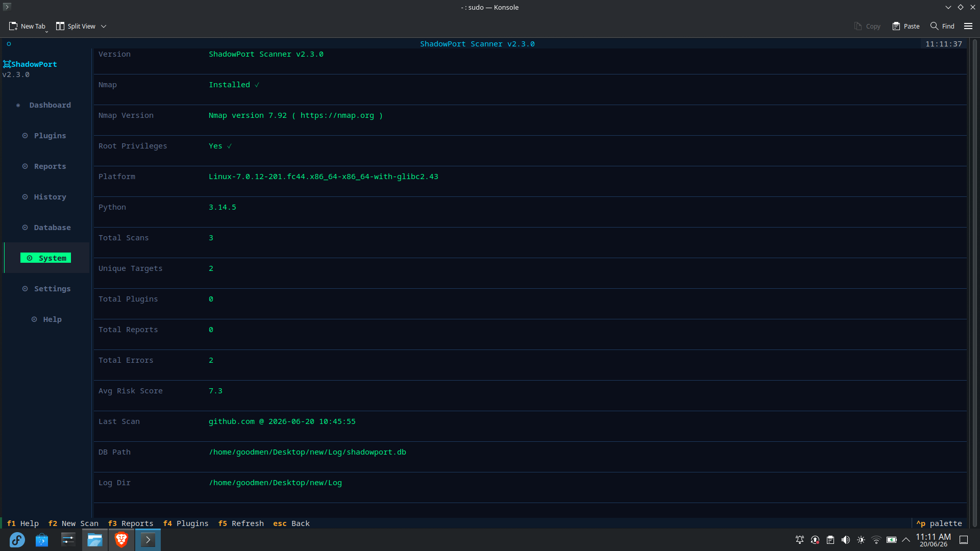 ShadowPort Scanner — main interface