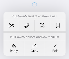 PullDownMenuActionsRow example