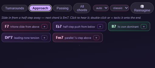 Approach chords
