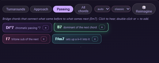Passing chords