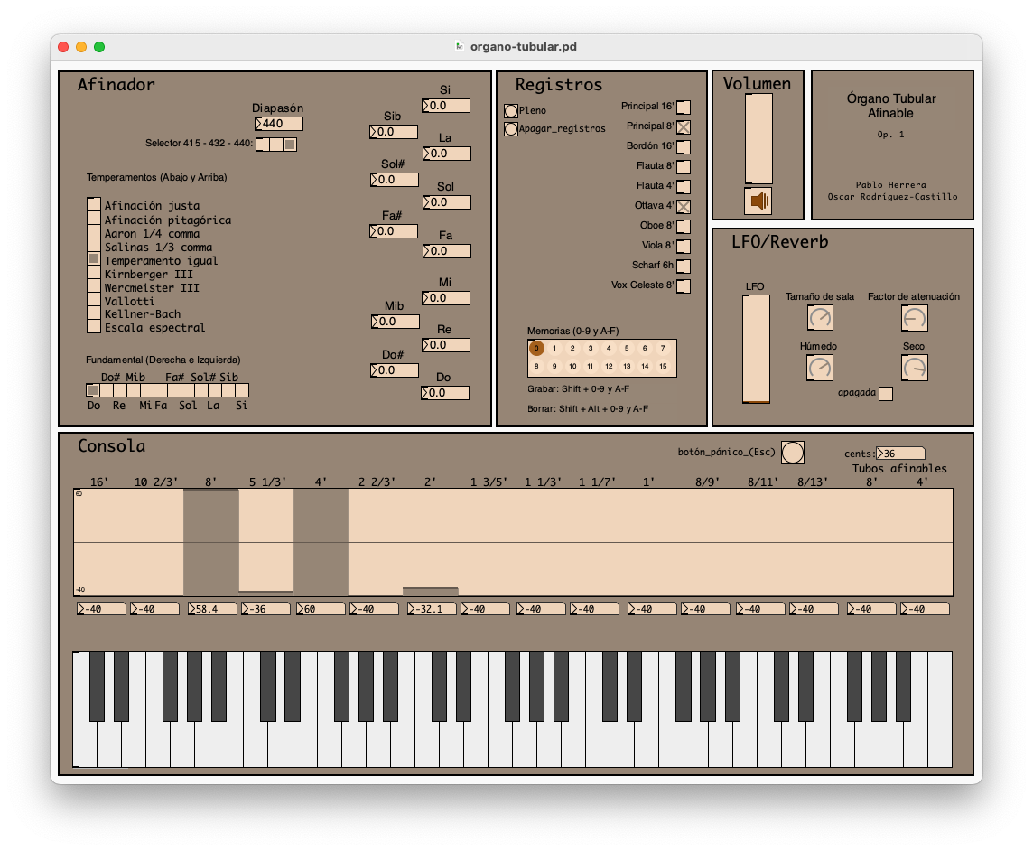 Órgano Tubular Afinable (CEAMMC) Op.0.9.2