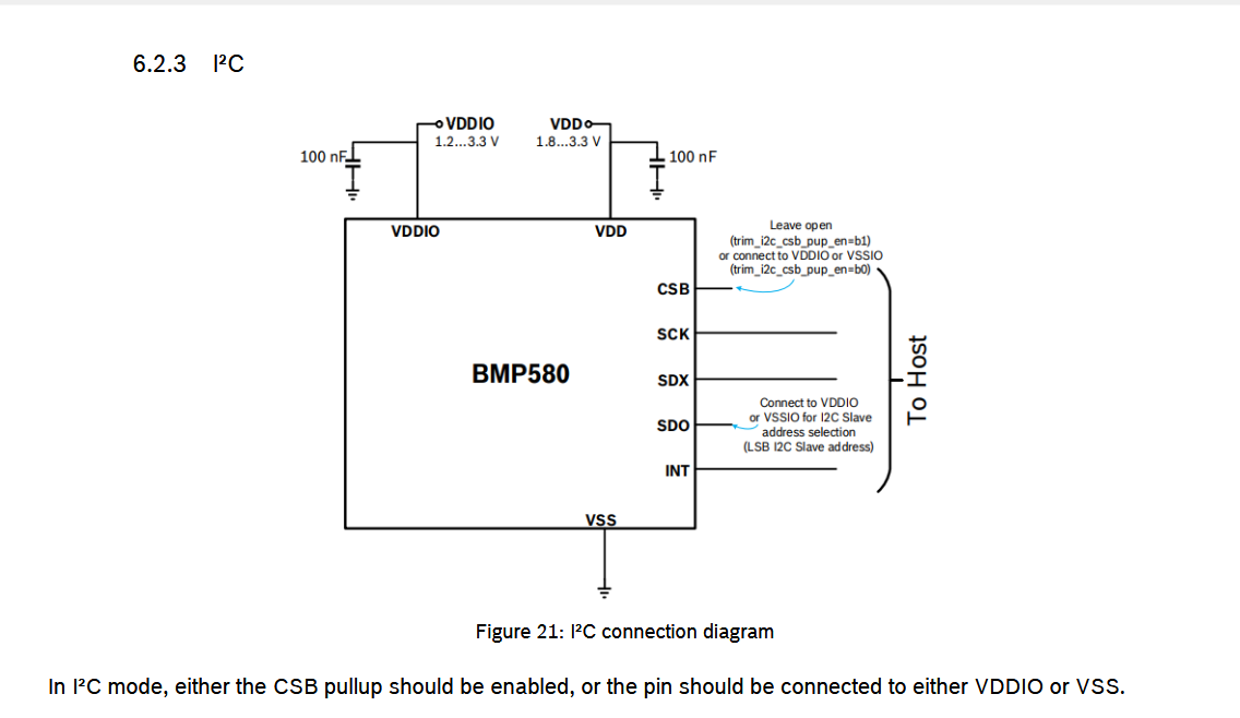 BMP580 I2C Schematic