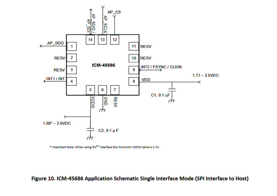 ICM-45686 SPI Schematic