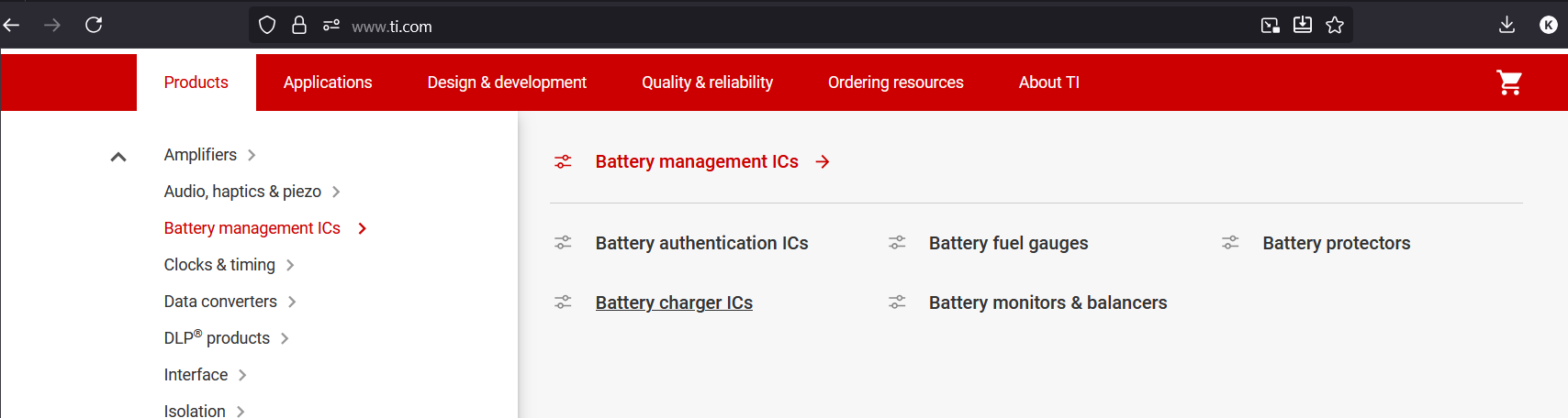 TI Battery Charger Page