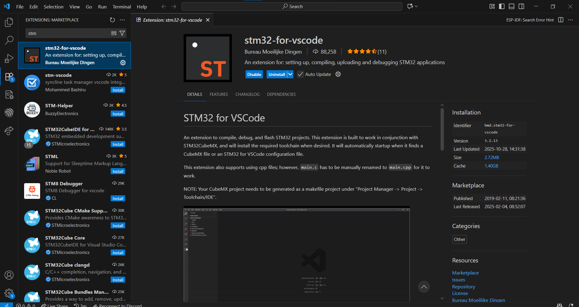 VSCode STM32 Extension