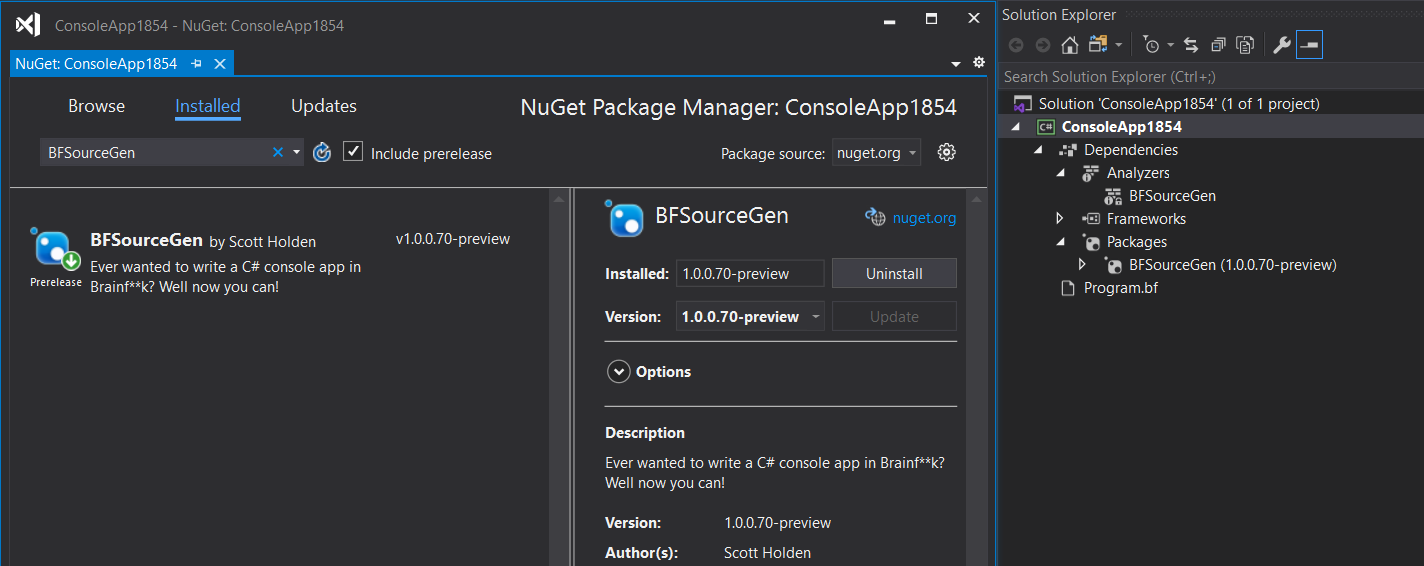 NuGet Package Install