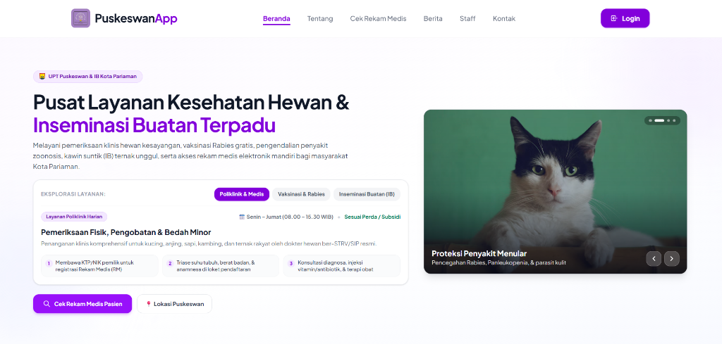 PuskeswanApp V.2.0.0 Hero Section
