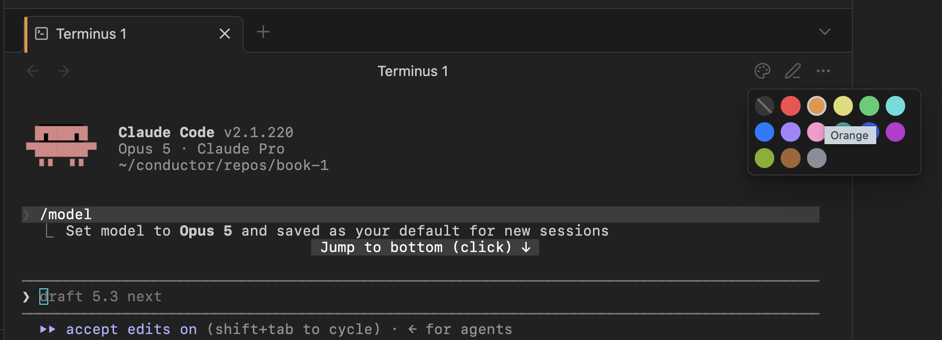 Terminal color picker
