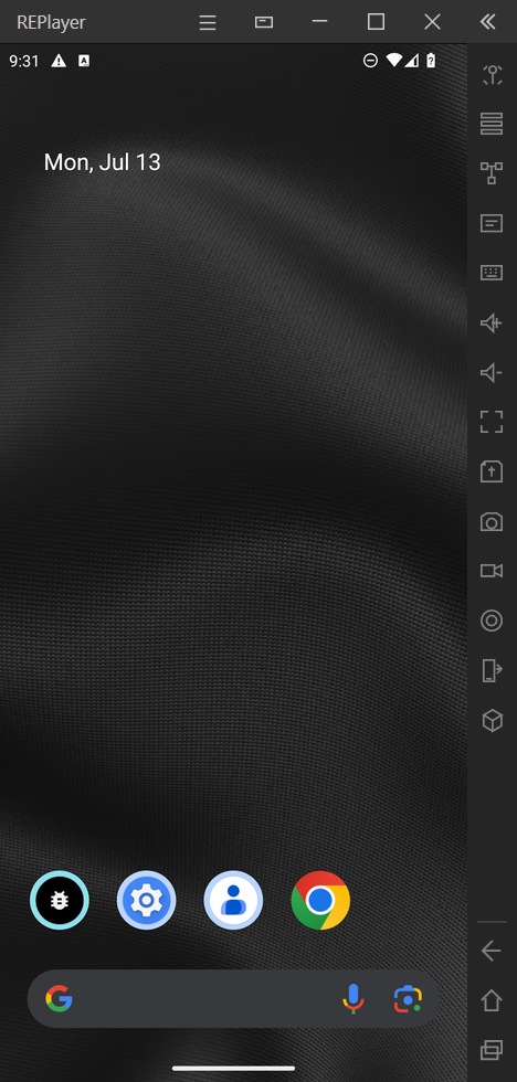 REPlayer Android emulator main window