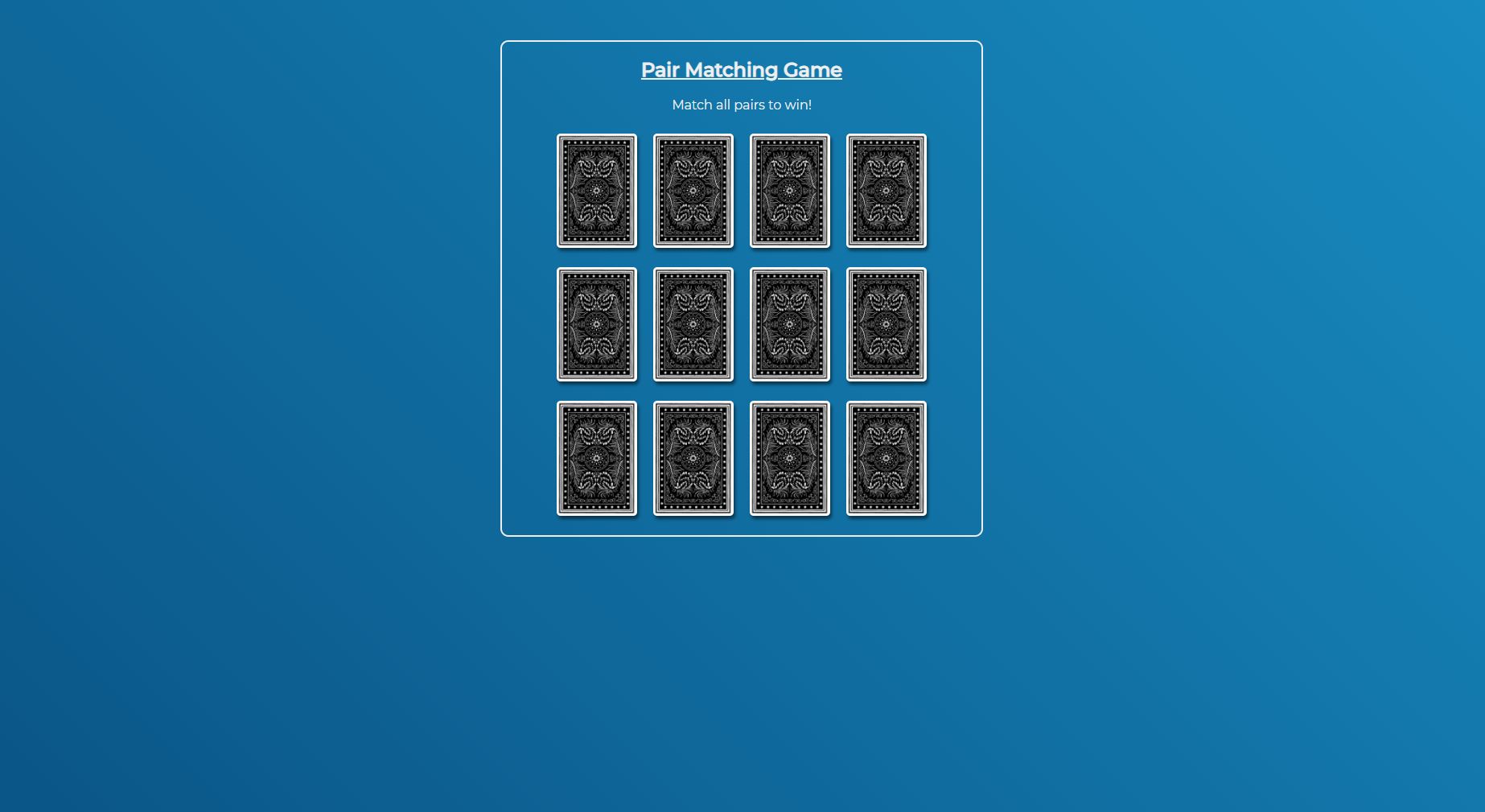 GitHub - notlad-p/pair-matching-game: A simple pair matching card game