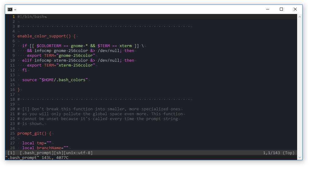 Screenshot of Vim