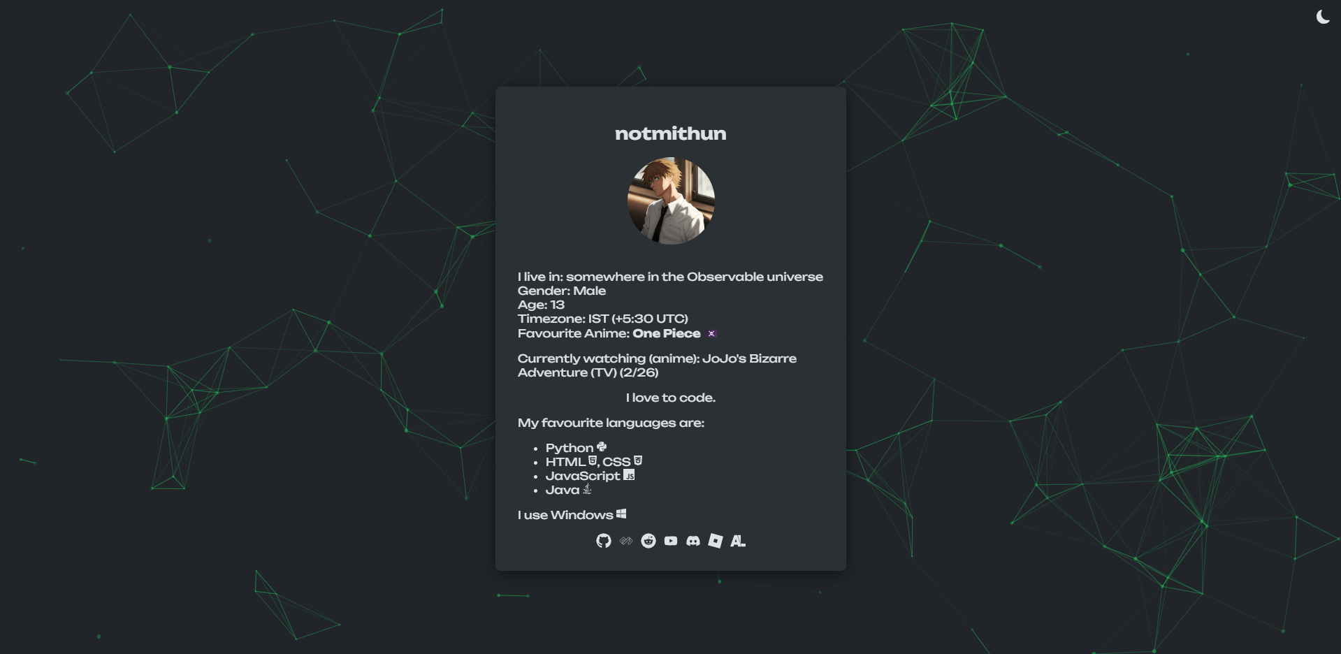 Dark mode screenshot