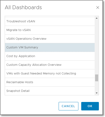 Select Dashboard