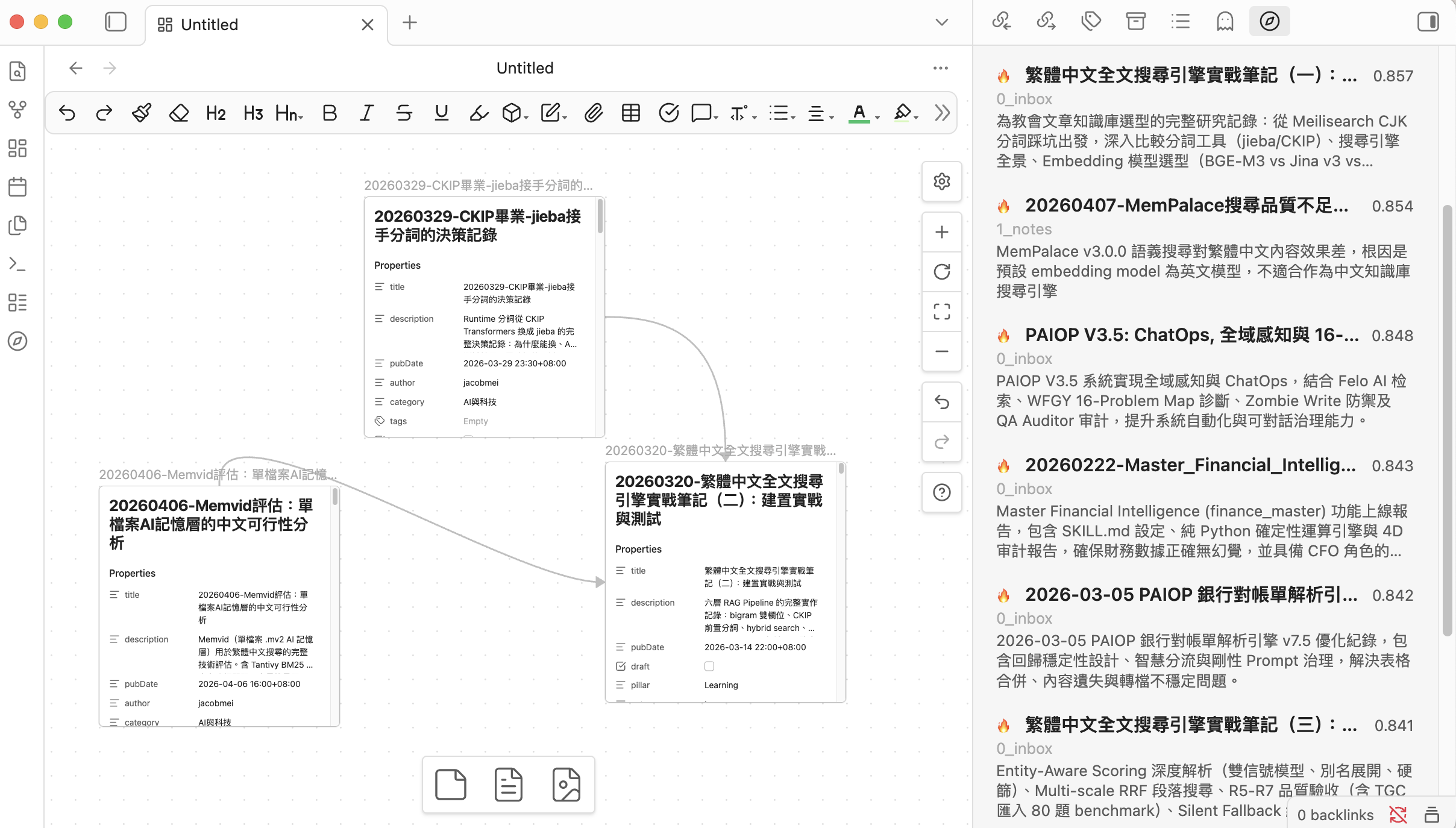 Search results + Canvas drag