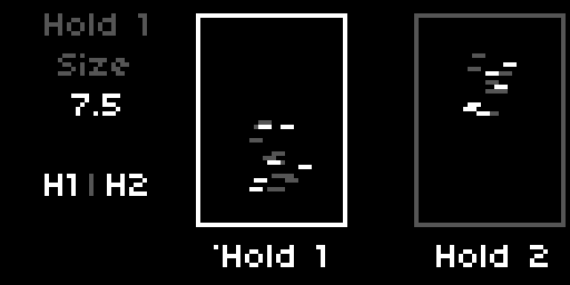 Hold 1 and Hold 2, both engaged, grains drawn by brightness