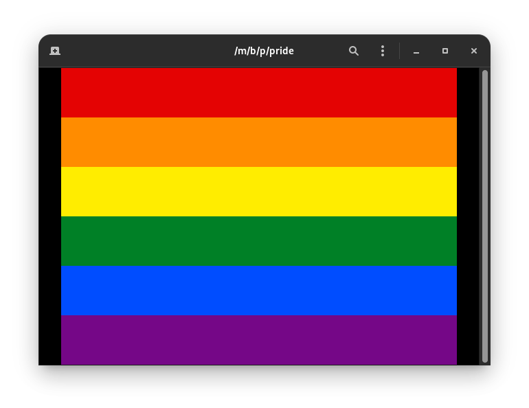 screenshot of pride displaying the example flag provided