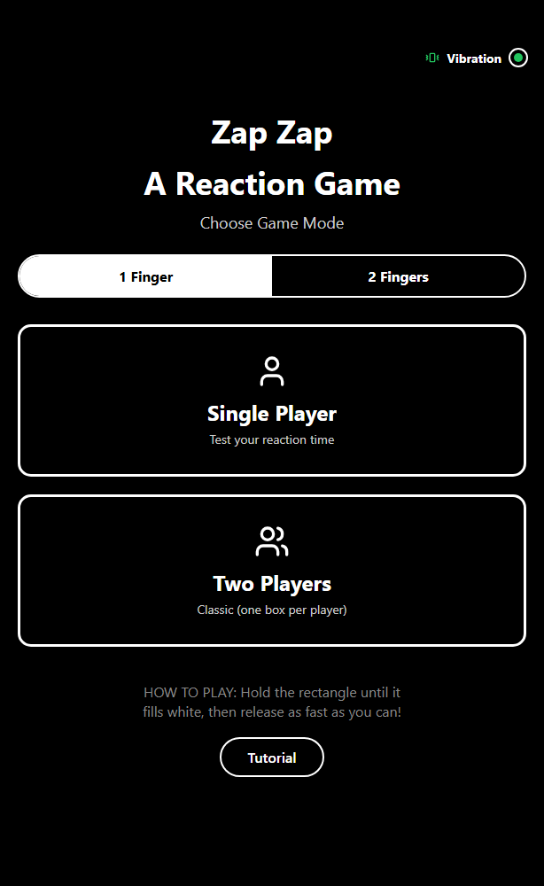 Main Menu oneFinger Version