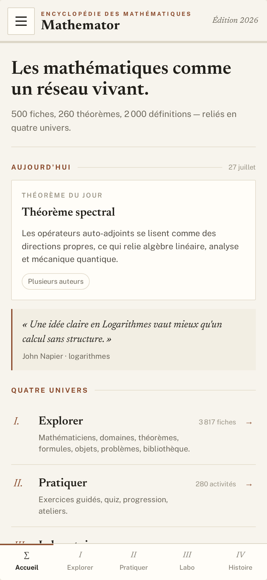 Aperçu de Mathemator