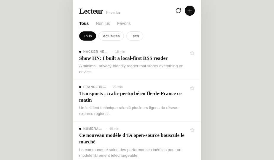 Aperçu de Rssor