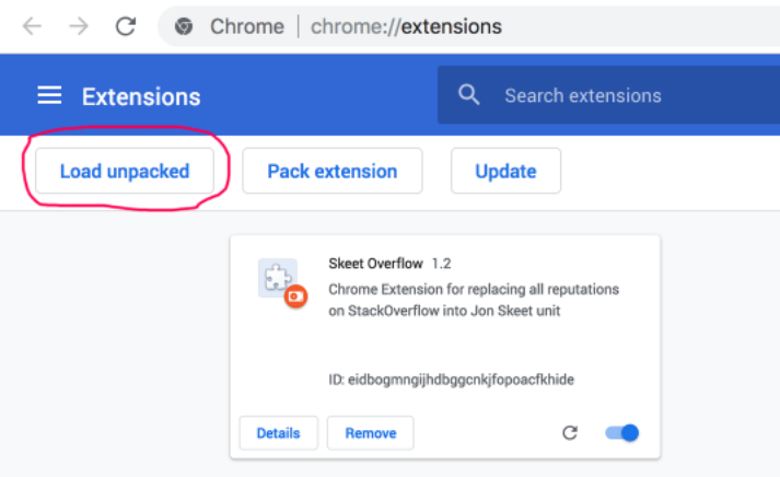 Load Skeet Overflow Extension