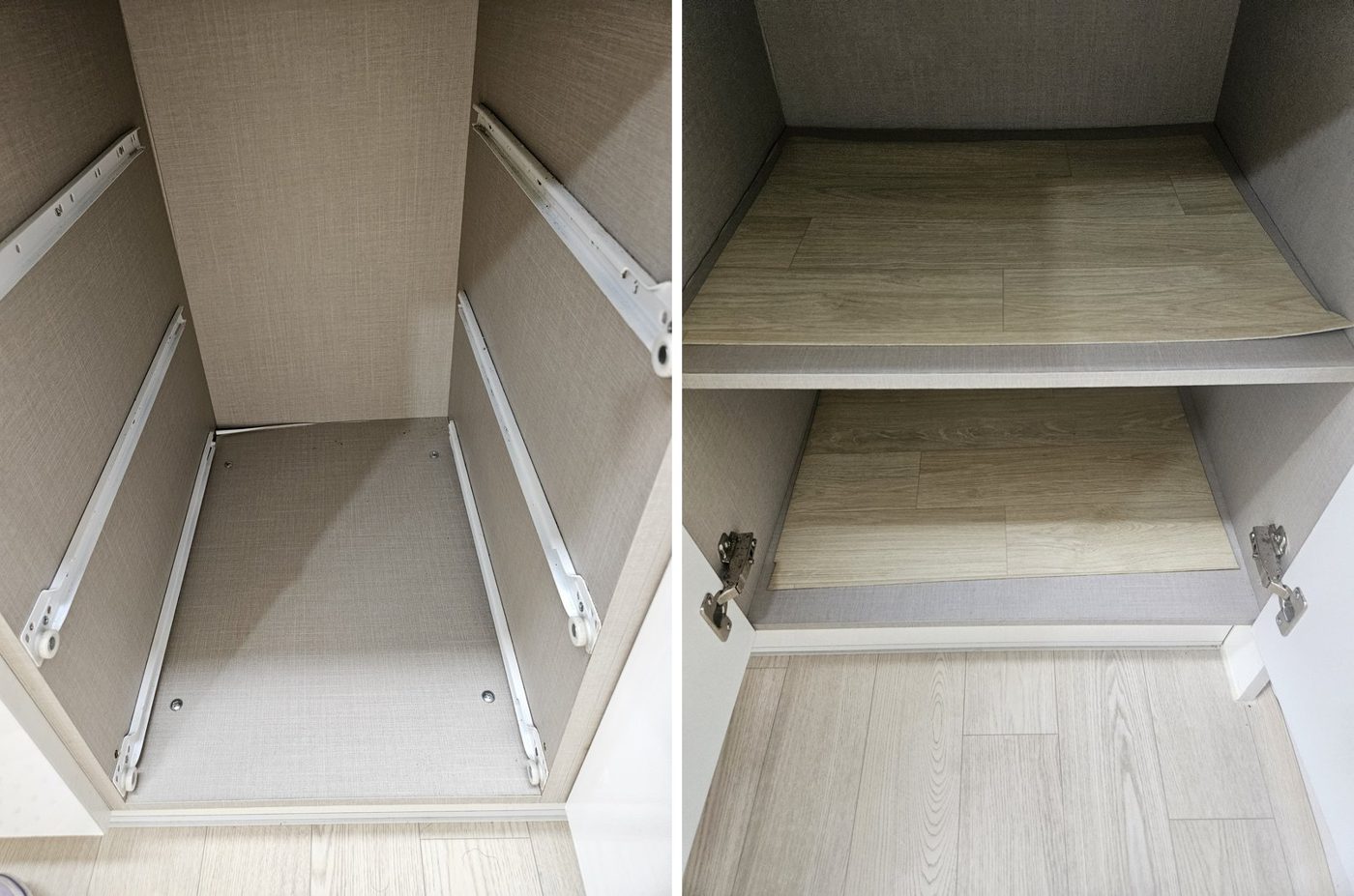 주방 하부장 내부(서랍 뺀 자리)