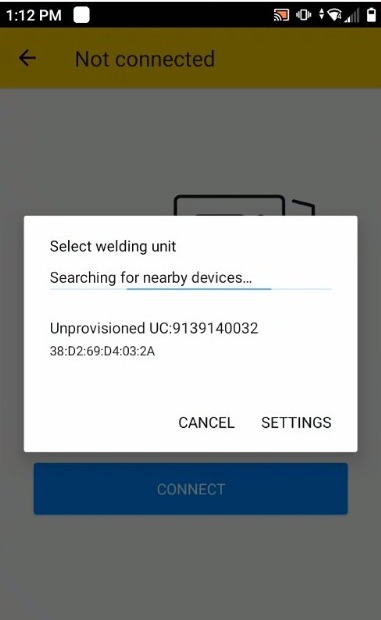 Select your Universal Connector from the "Devices list"