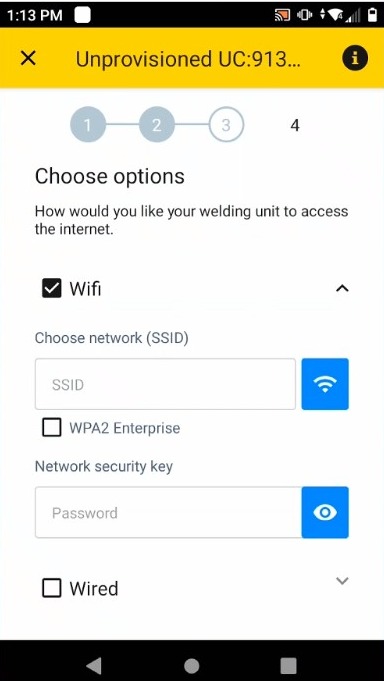Tap on "WiFi" icon to scan for available networks
