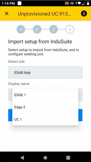 List of connected machines will pop up. Pick up the one you want to associate wi