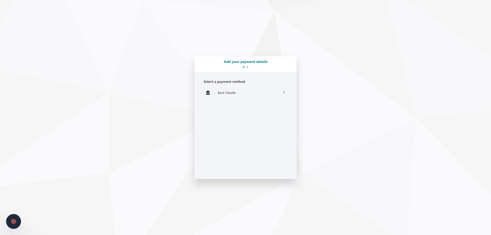 Click "Bank Transfer"