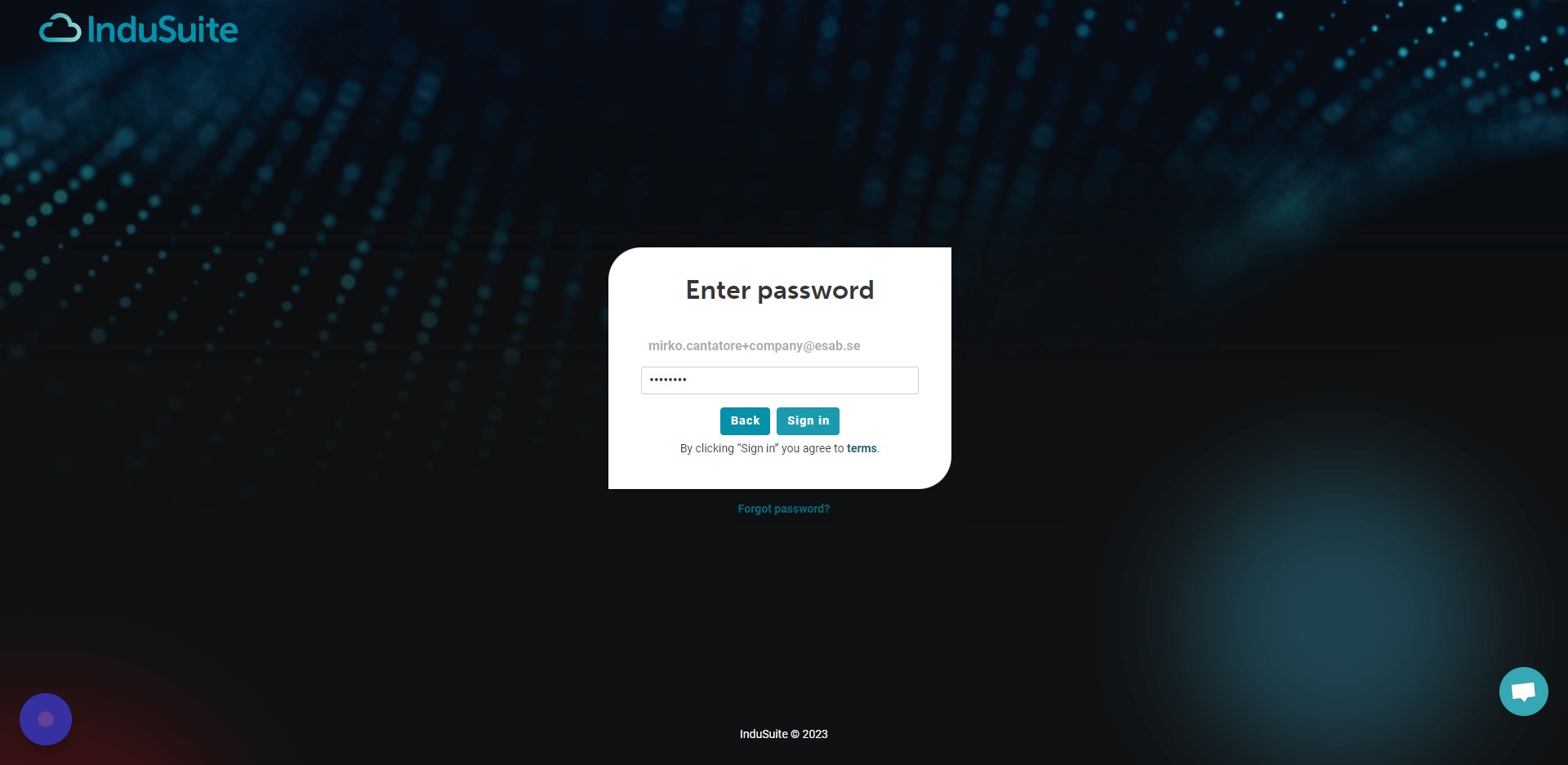 Fill in your password and click "Sign in"