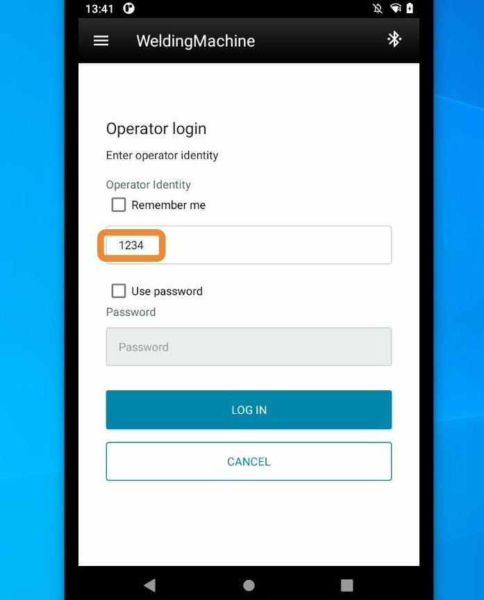 Type in your Operator ID and click on LOG IN