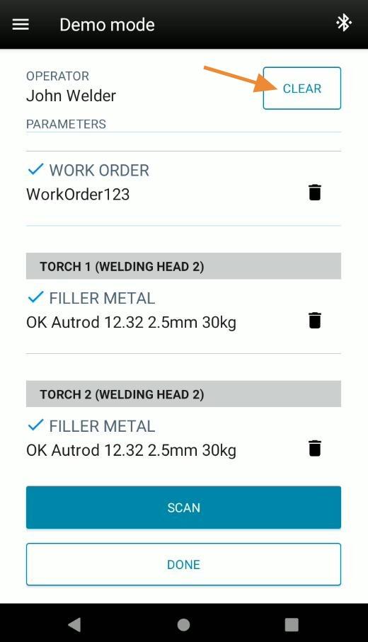 Use CLEAR button to remove all scanned items