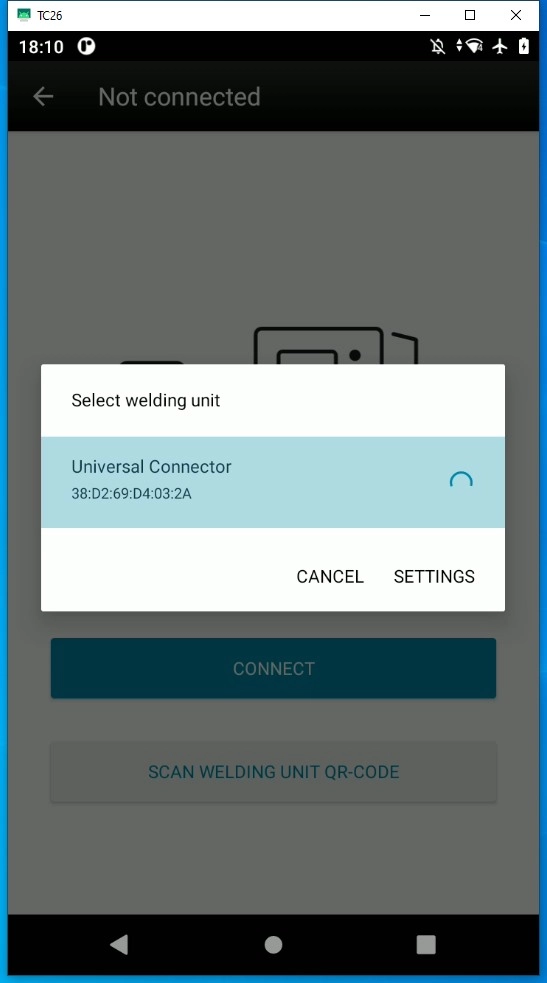 Tap on the Universal Connector you want to change network configuration