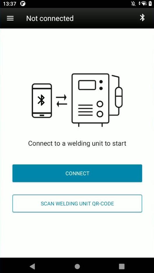 Tap CONNECT button to connect to a Universal Connector