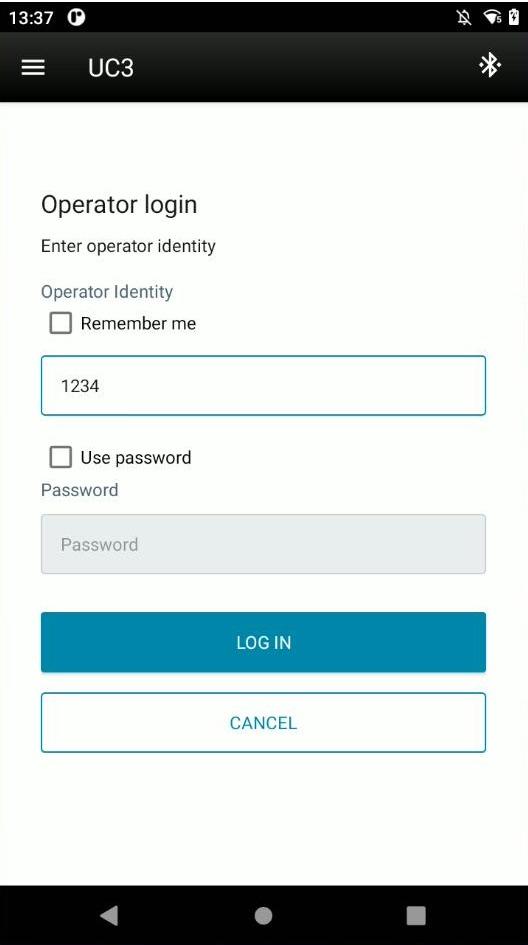 You will be prompted to login as an operator. Type in your Operator ID and press