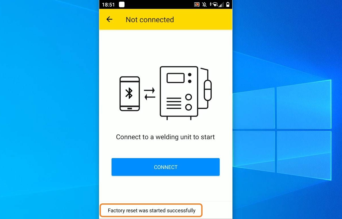 Action result will be shown in WeldCloud Link app