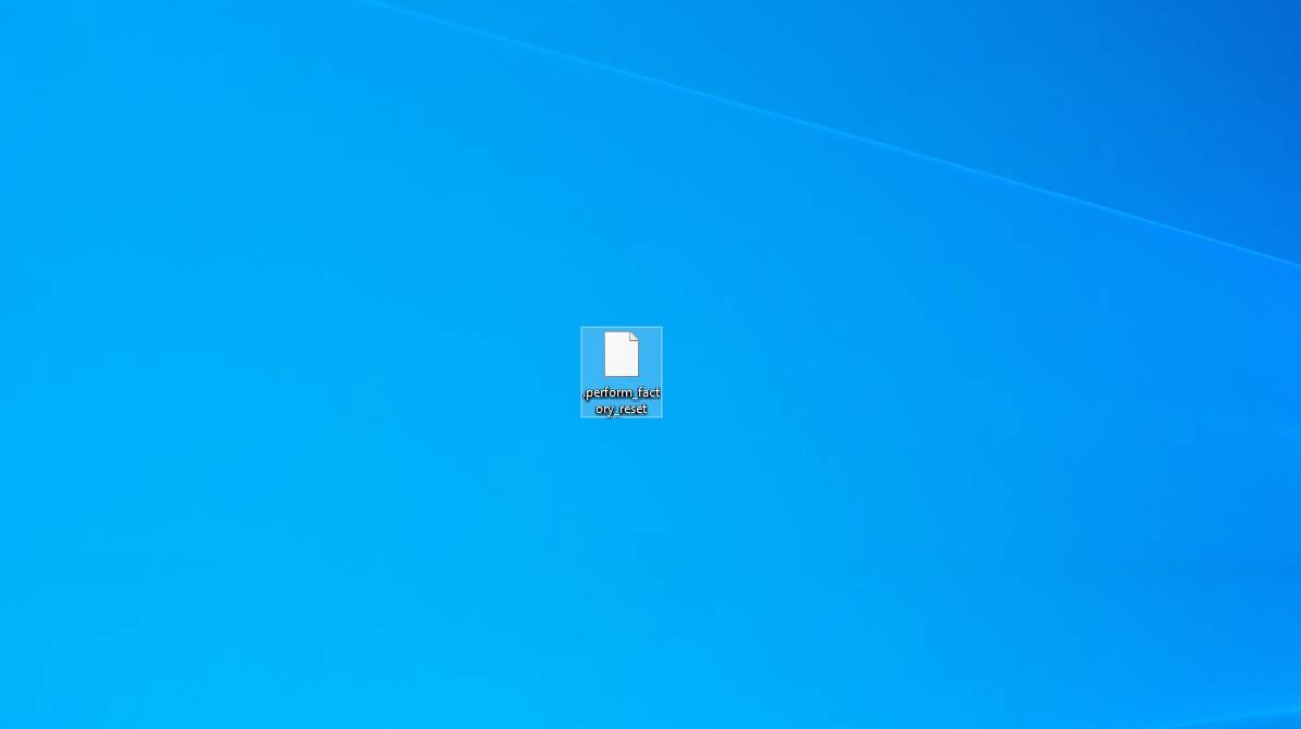 Now you should have on your Desktop a filled called .performfactoryreset