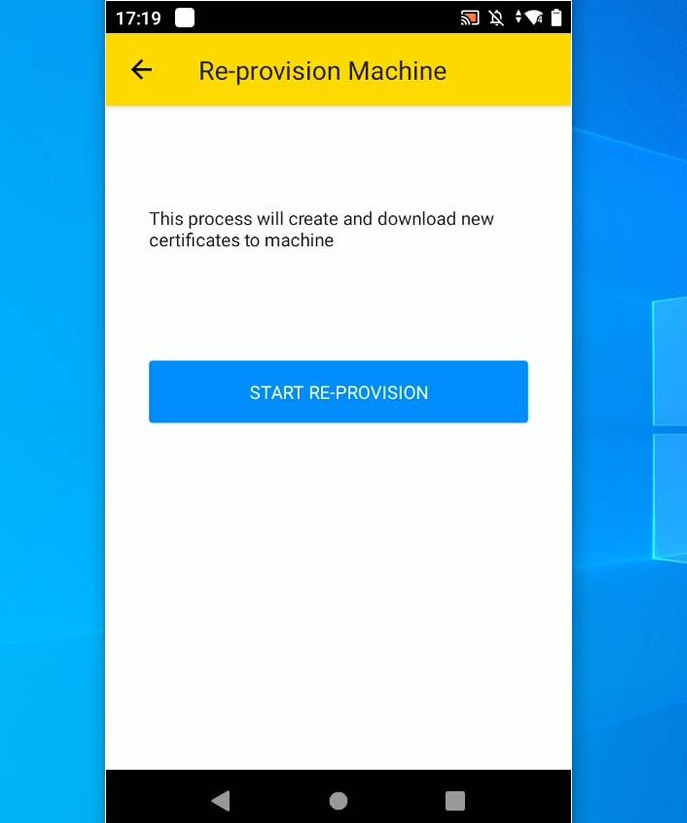 Click "START RE-PROVISION"